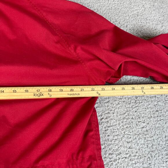 Eddie Bauer Jacket Mens Medium Red Wool Plaid Hood Lined Chore Barn Parka Coat - Picture 11 of 11